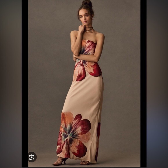 FLEUR SATIN MAXI DRESS NWT - Picture 1 of 8